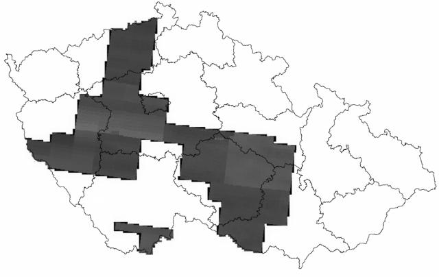 Ukázka snímaných oblastí z roku 2011